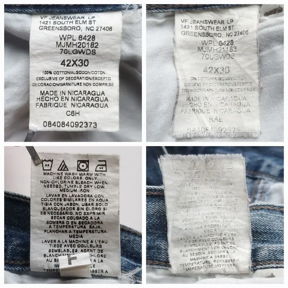 Vintage Wrangler Denim Cargo Jeans Lot of 2 Mens 42 (Fits 40 & 41 x 28.5) Faded